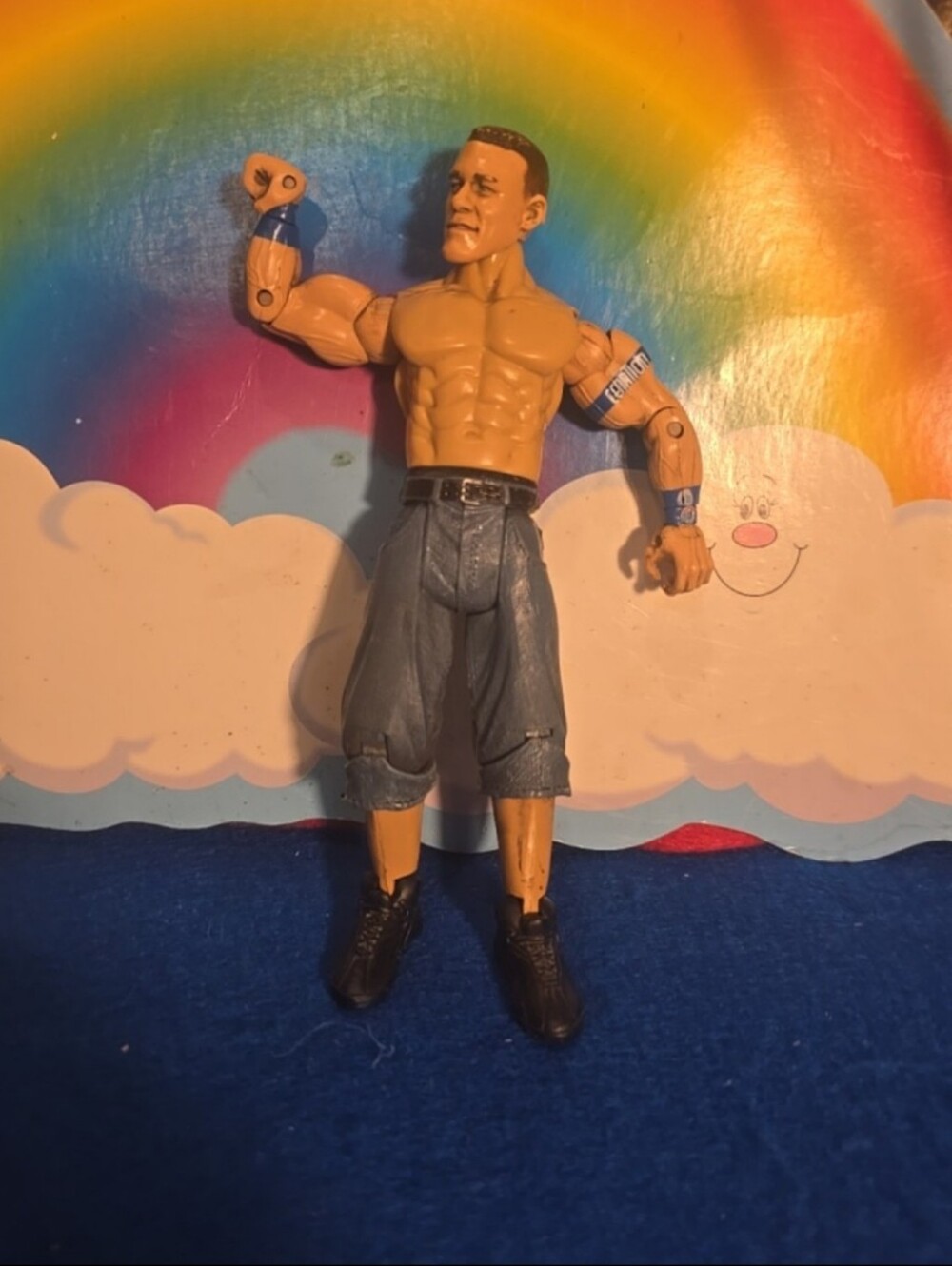 052326 WWE John Cena 2003 Jakks Blue Shorts  Wrestling Figure -studio 45a